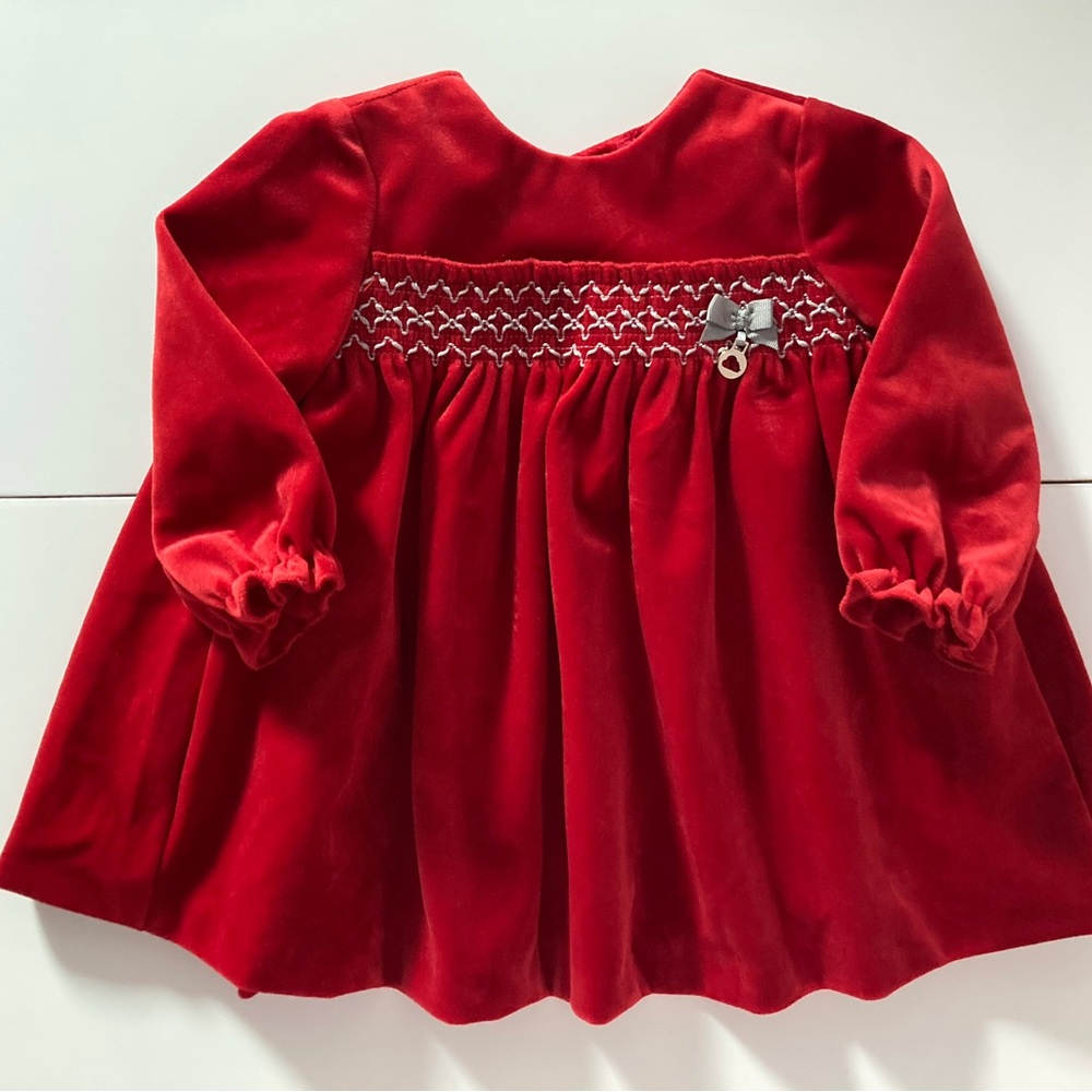 Mayoral Newborn red velour party dress, 4-6 months
